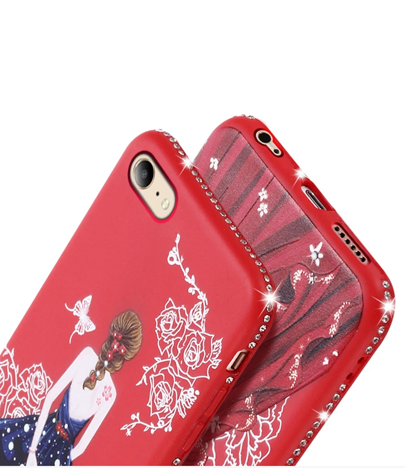 dress girl silicone case iphone 6 s 7 8 plus (6)