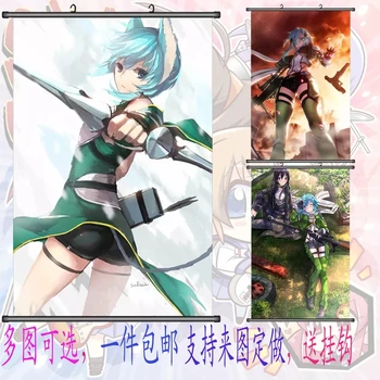 

Sword Art Online: Asada Shino 60X90 CM Japan Cartoon Fabric Cloth Scroll Painting HD Anime Poster Wall Sticker For Wall Decor