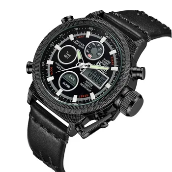 

LED Digital Dual Display Fashion Casual Mens Bracelet Quartz Stopwatch Luxury Watch Top Brand Relogies For Men DZ Watches
