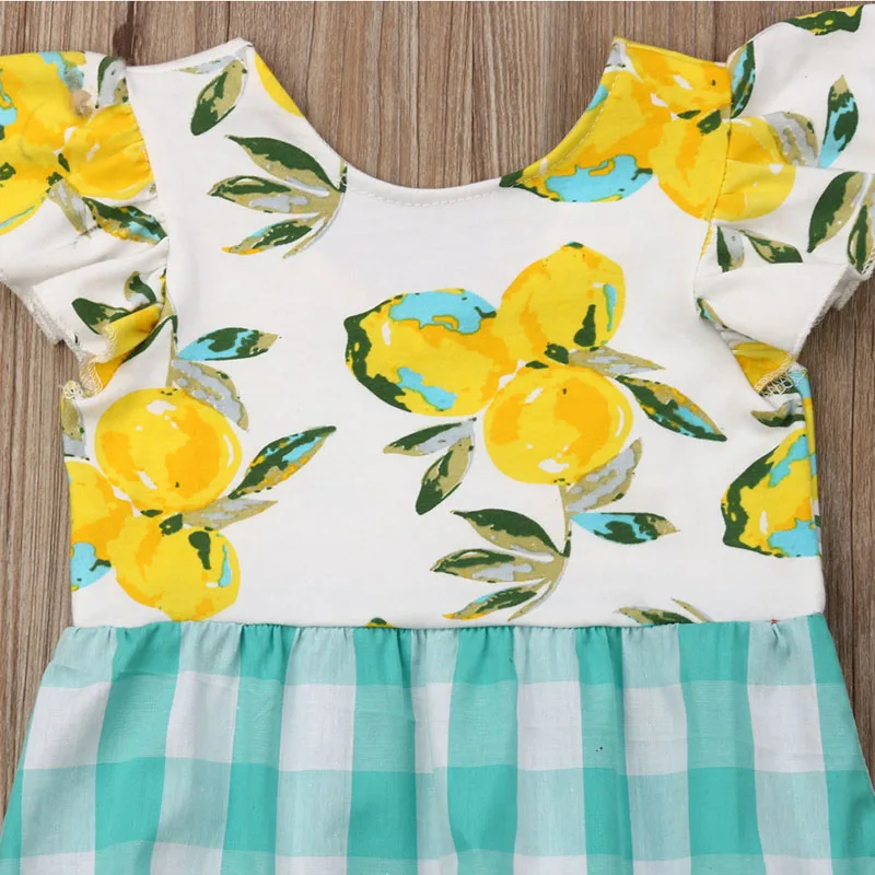 Pudcoco أزياء الصيف الوليد الرضع طفل طفلة 0-24 M رومبير الليمون منقوشة قصيرة رومبير بذلة