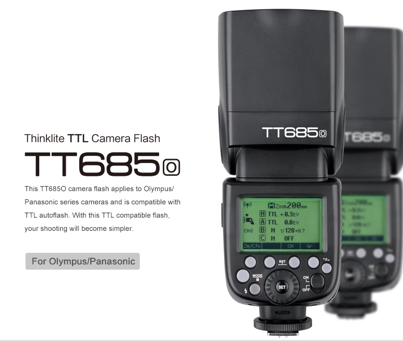 2 шт. Godox TT685O+ X1T-O 2,4G Вспышка для фотокамер Speedlite HSS 1/8000 s ttl II GN60 Камера Вспышка Speedlite для Lumix/Olympus DMC-G85 DMC-GH4 DMC-GF1 E-M10II