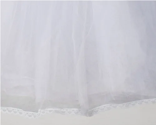 Недорогой свадебный аксессуар белая Нижняя юбка с подолом кружевная Апликация бальная юбка под платье для свадебного платья