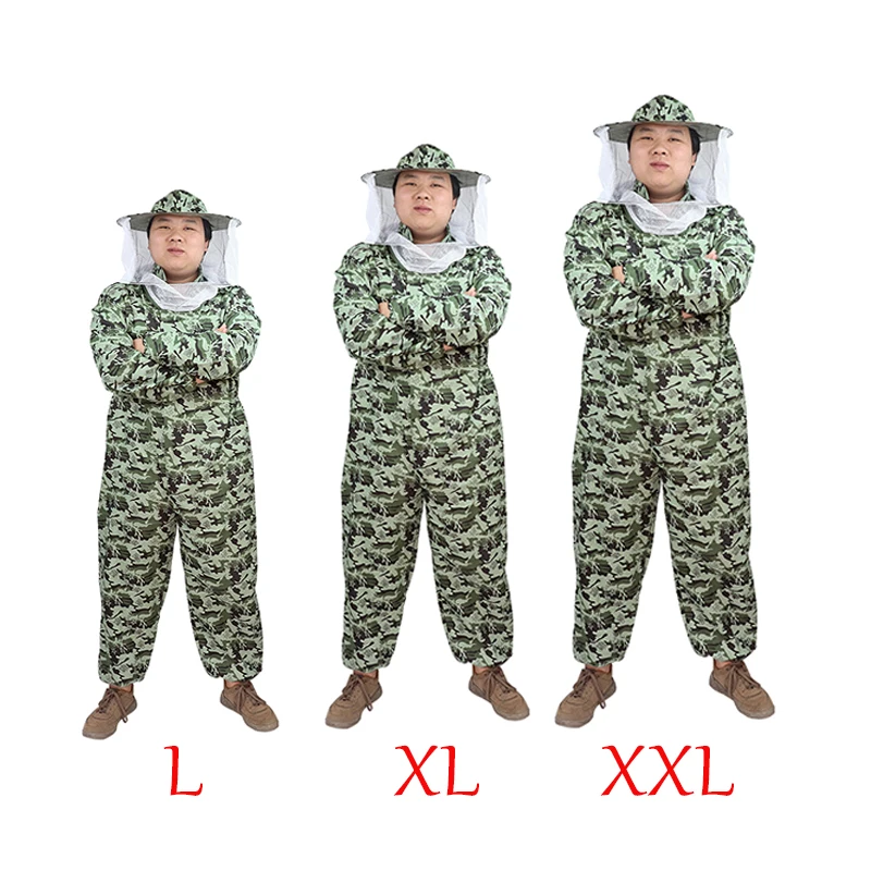 

Beekeeping cloths Professional Protective Breathable camouflage Suit Equipment Safety Clothing Beekeeper Protect Bee hat Veil