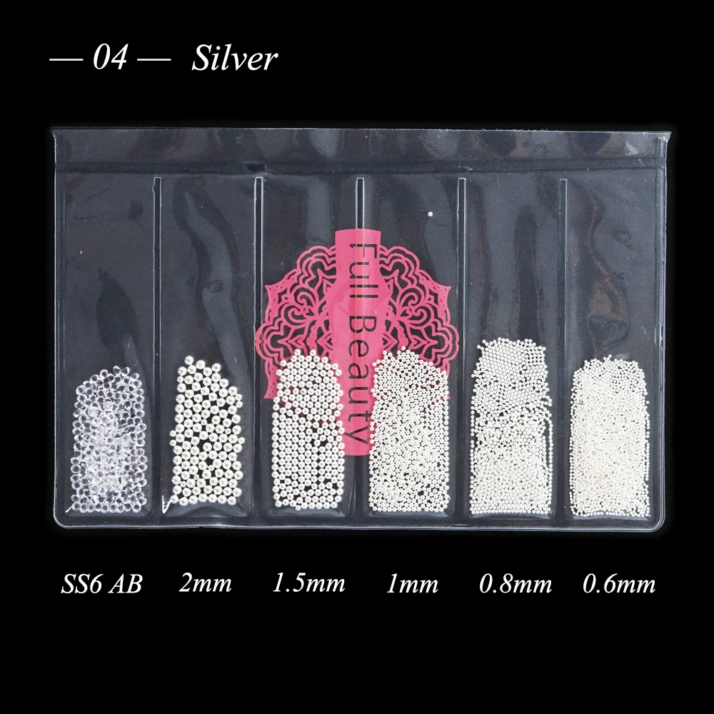 1 упаковка дизайн ногтей мини-икра металлические бусины Шпильки розовое золото/серебро/серый 3D Блеск смешанный размер Шарм Маникюр украшения JI705