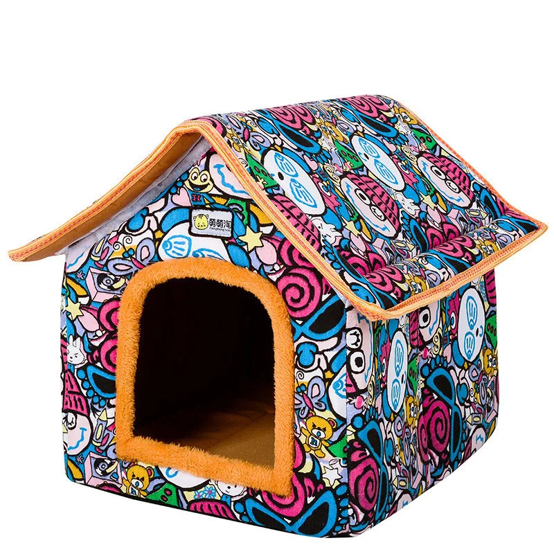 Складной домик для собак, домашняя юрта для собак, кровать для маленьких средних собак, домик для кошки, домик для животных, домик с ковриком, палатка для чихуахуа