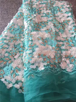 

3d lace fabric with beads 5yard fashion PURPLE african lace fabric Sequins 2018 high quality 3d flower fabric for dress