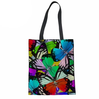 

Women Shoulder Bags Fashion Handbags for Teenager Girls 3D Butterfly Female Reusable Shopping Bag Beach Shoes Tote Bag