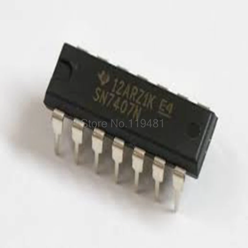 

SN7407N Buffer, Non-Inverting 6 Element 1 Bit per Element Open Collector Output 14-PDIP