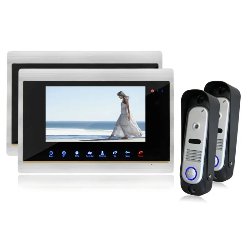 Homefong Video Intercom Doorbell 7Inch High Tech Video font b Door b font Phone With Metal