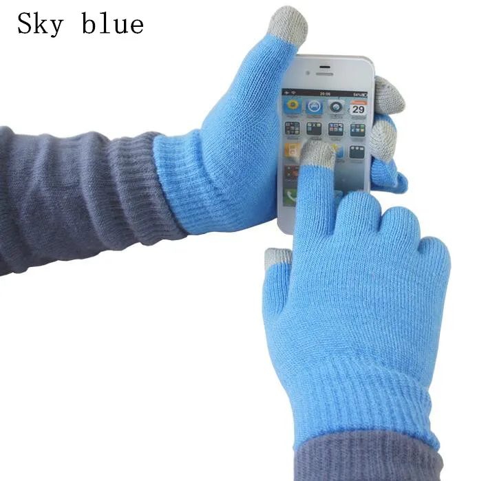 Зимние перчатки для сенсорного экрана утолщенные теплые шерстяные кашемировые однотонные перчатки мужские и женские вязаные перчатки