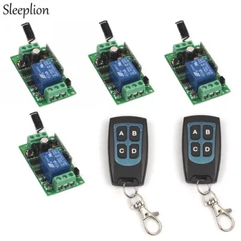 

Sleeplion DC 12V 1CH RF Wireless Remote Switch 2 4-key Transceiver +4 Receiver Relay Integrated Circuit 315MHz/433MHz