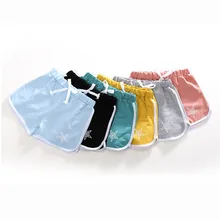 Летние шорты для мальчиков и девочек; повседневные однотонные хлопковые шорты на плоской подошве спереди; брюки; одежда