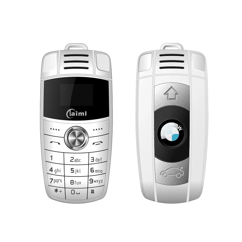 Супер мини модель автомобиля ключ дизайн Мобильный телефон для ребенка Две сим-карты Bluetooth циферблат крошечного размера волшебный голосовой смены низкого излучения - Цвет: Белый