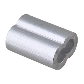 

300pcs 3mm Silver Color Double Hole Wire Rope Aluminum Clamp Clip Sleeve M3