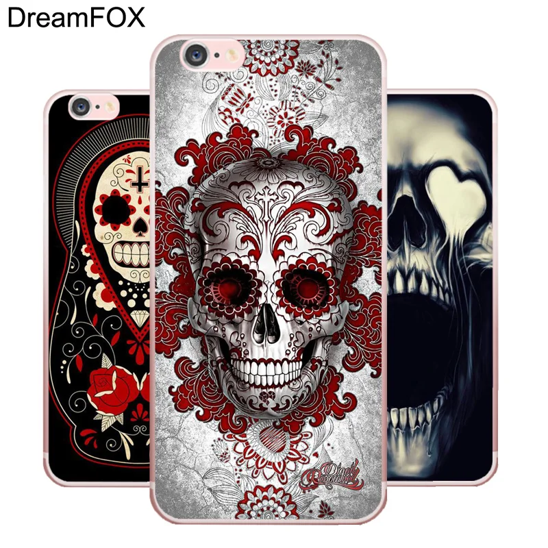 Beste DREAMFOX L238 Schedel Ontwerp Zachte TPU Silicone Case Cover Voor Apple iPhone X XR XS Max 8 7 6 6 s Plus 5 5 s SE 5C 4 4 s