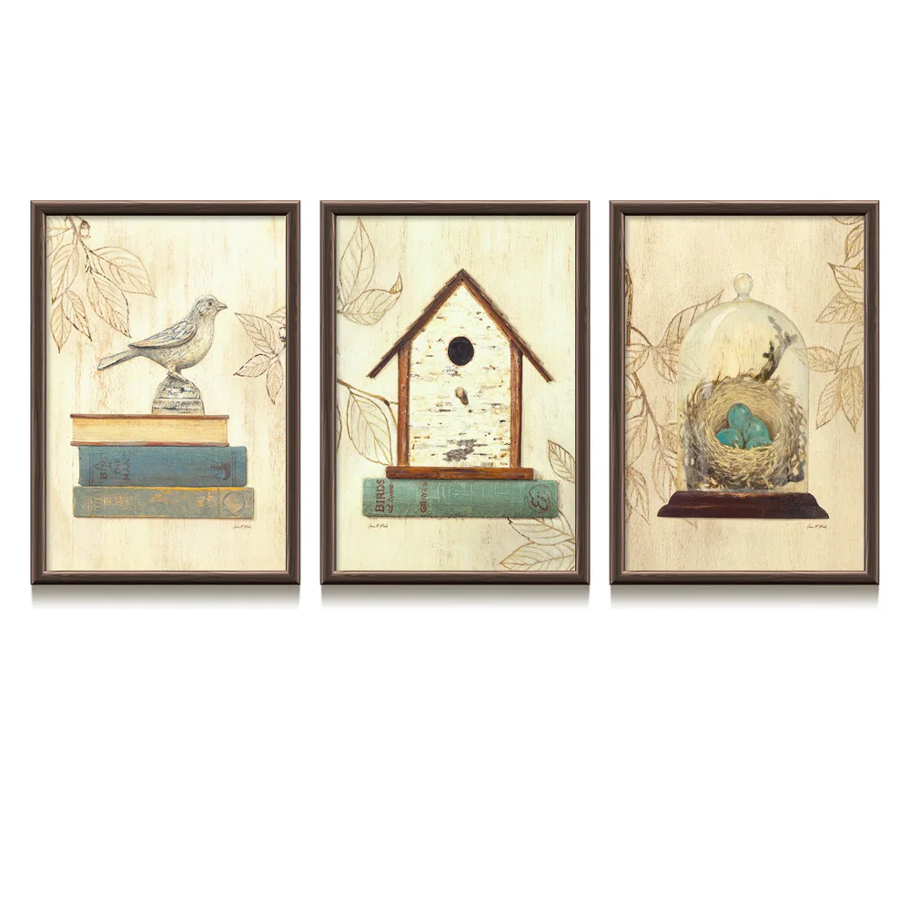 Watercolor Book Bird Bird S Nest Prints Nordic Poster Vintage Wall