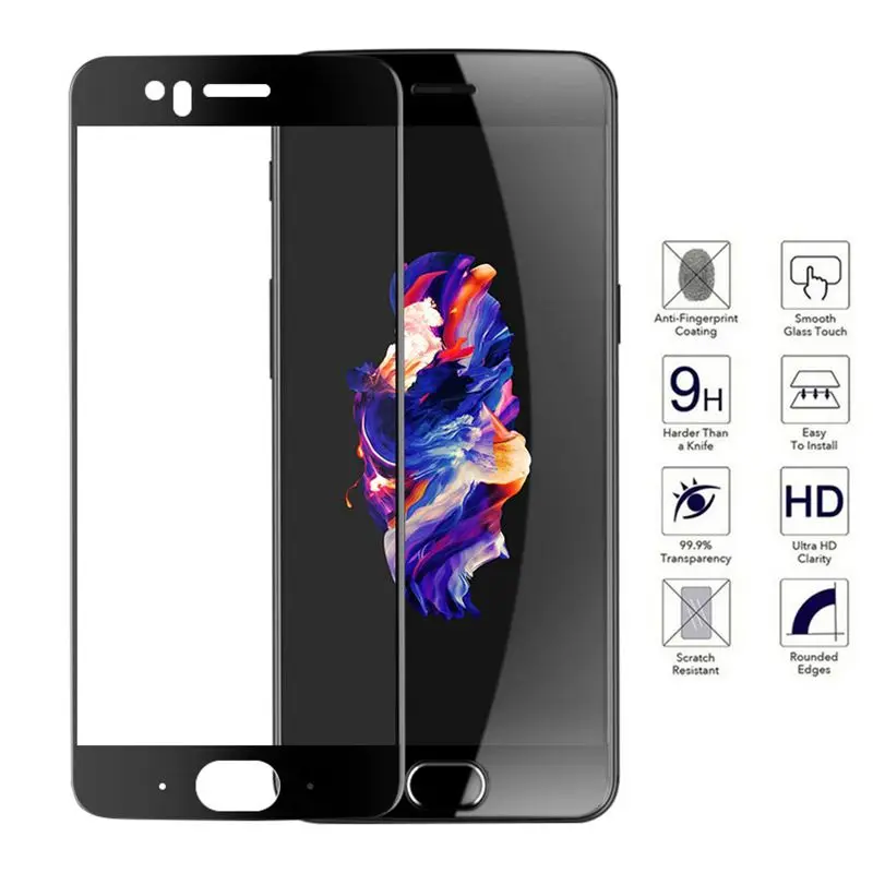2 шт полное покрытие стекло Oneplus 5 Защита экрана закаленное A5000 для One plus Полное