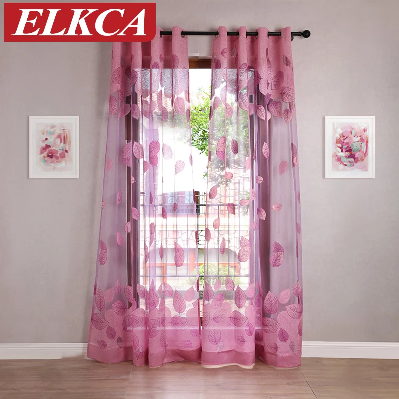 Aliexpress.com: Comprar Hojas Burnout tulle púrpura Cortinas para sala