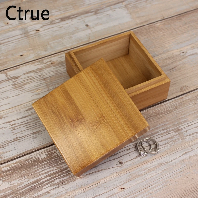 10cmX10cmX6cm wedding ring box Bamboo Ornaments Rustic Gift Wedding Ring Bearer Box holder | Дом и сад