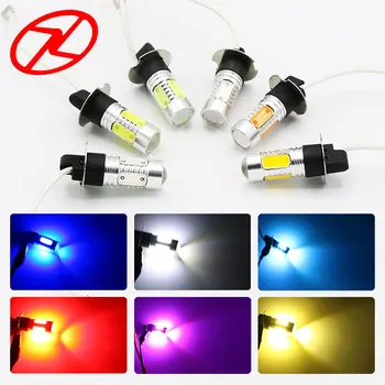 

2PCS H3 LED 7.5W COB fog lamp Headlight Bulb day time running light DC 12V White blue Crystal blue red yellow pink