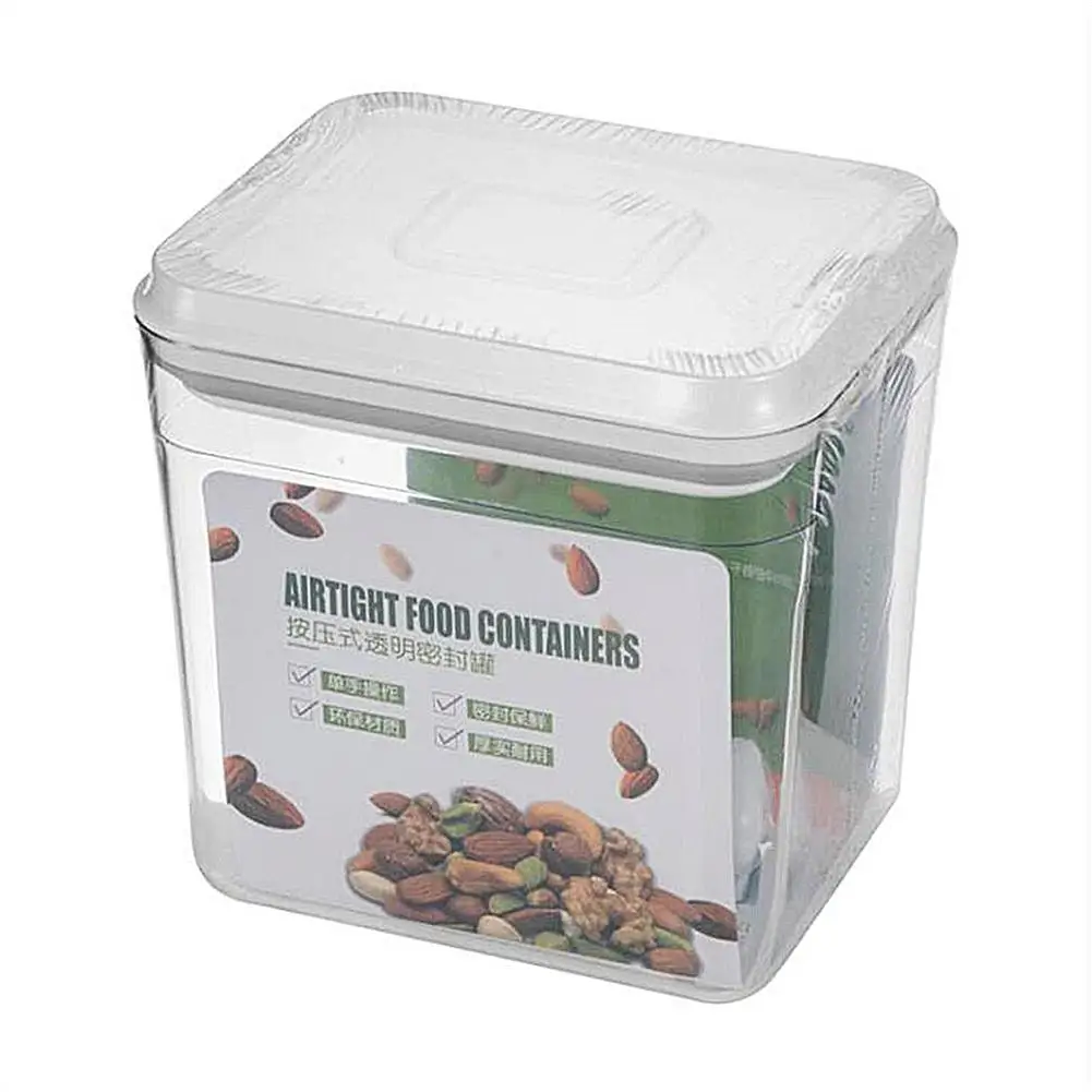 

Square Plastic Sealed Canister Storage Tank Kitchen Storage Box Milk Powder Cans Transparent Airtight Food Containers