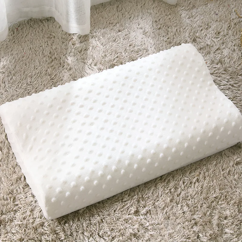 Comfortable Cervical Pillow for Sleeping Slow Rebound Memory Pillow Neck Massage Memory Foam Pillows Bed Head Pillow Coussin Cou - Color: White