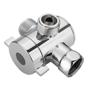 

1/2'' 3-Way T-adapter Diverter Valve Adjustable Shower Head Arm Mounted Diverter Valve Bathroom Hardware Accessory #15