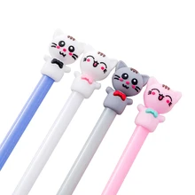 1 шт./лот 0,5 мм черный сердечник милый счастливый кот моделирование гелевая ручка для школы для письма для офиса канцелярские принадлежности(China)