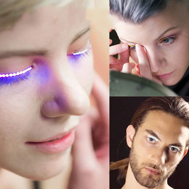 

New Led Light Eyelashes for Holiday Halloween Party Decoration Kit Creative Led False Fake Eyelashes Makeup Tools