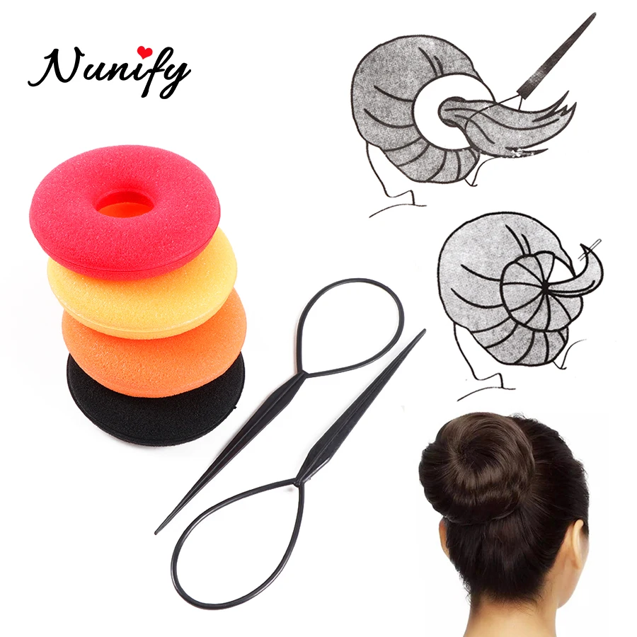 Chignon Magique Hair Bun Accessories Donut Hair Hairstyle Tools Black Brown Red Yellow French Hair Braiding Toll Roller Hook