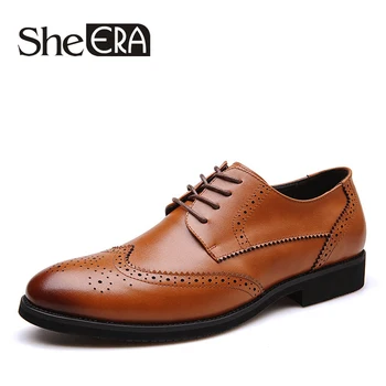 

She ERA Mens Shoes Soft Split Leather Men Wedding Shoes Autumn New Men's Business Dress Shoes Fashion Comfortable Man Footwear