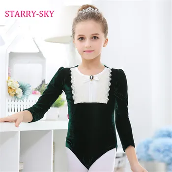 

2016 Girls Ballet Dance Dress Elegant Long Sleeve Performance Bodysuit Ballet Dresses Costumes Children Girls Leotard Dancewear