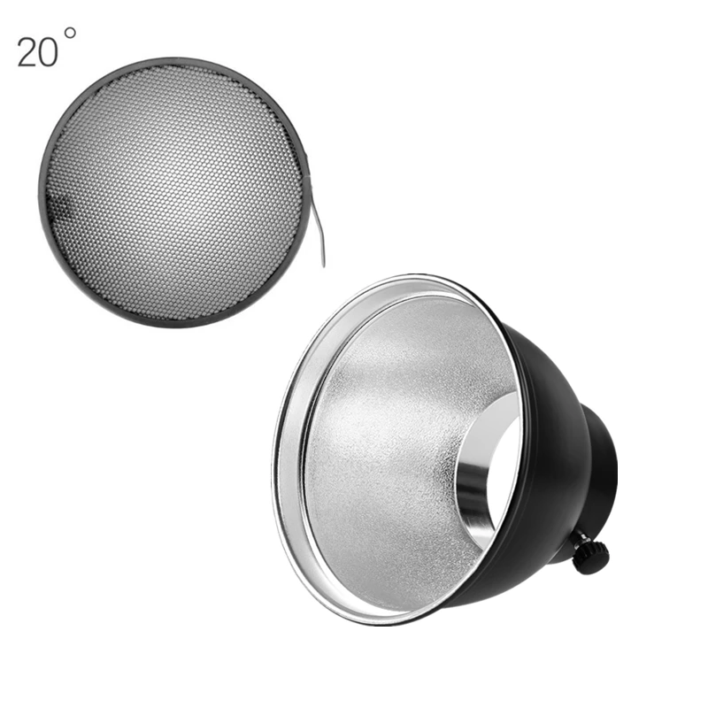 

7inch 18cm Standard Reflector Diffuser with 20 Degree Honeycomb Grid for Bowens Mount Studio Light Strobe Flash