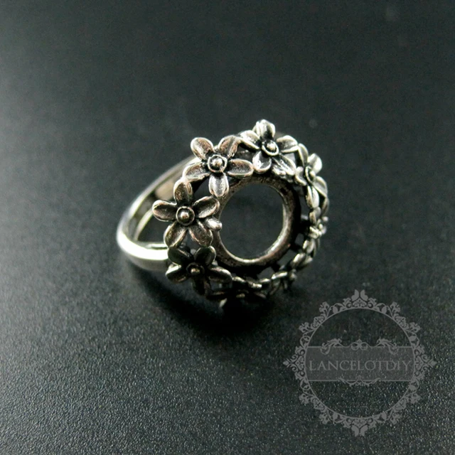 aliexpress buy 10mm setting size flower bezel tray 925 sterling silver ring setting aliexpress buy 10mm setting size flower bezel tray 925 sterling silver ring setting