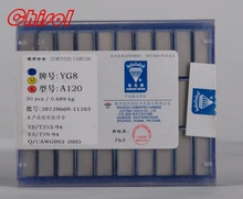 A120 top venda YG8 cimentado carboneto de inserção de soldagem cortador 30 pçs/caixa dicas brasagem lâmina ferramentas de torneamento externo