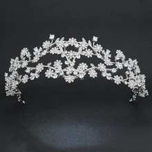 3/2 круглая Свадебная повязка для волос с кубическим цирконием, тиара, цветок, украшение для волос, аксессуары для волос TGH001