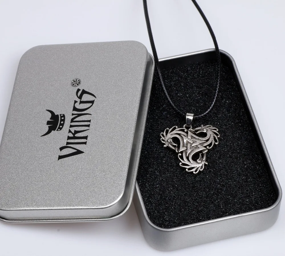 Valknut Dragons ожерелье Амулет подвеска ирландский норвежский викинг Северный