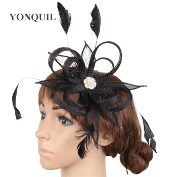 

21 Colors select Wedding linen hats Bow Fascinators wedding for women elegant hair comb headwear bridal ladies occasion cocktail