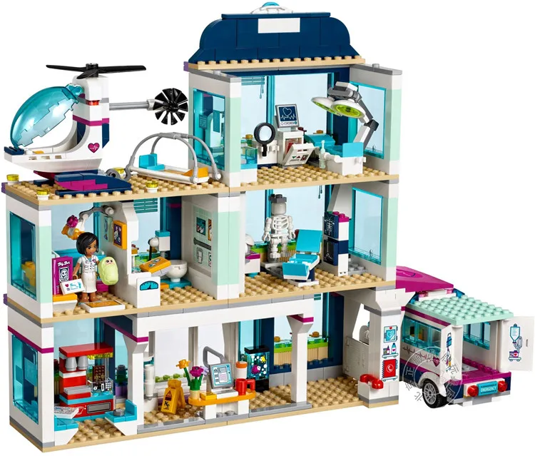 OLEKU совместимые legoing друзья для девочек Heartlake больница 932 шт 01039 legoings Кирпичи