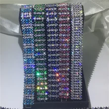 6 цветов, ручной работы, Теннисный браслет AAAAA Cz, белое золото, вечерние браслеты для вечеринок, женские свадебные аксессуары