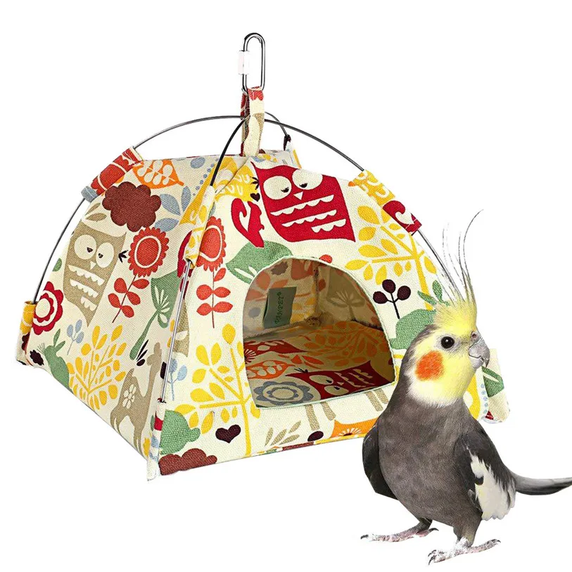 

S/L Bird Hamster Hanging Hammock Canvas Bird Ladder Swing Toy Small Pet Tent Bed Cave Bridge Hut House Pet Parrot Toy #F#40DC10