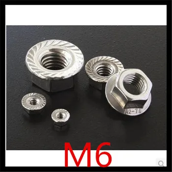 

500pcs/lot High Quality Factory Direct Sale DIN6923 Stainless Steel 304 M6 hex flange nut