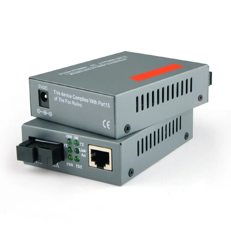 Медиа конвертер Gigabit Ethernet 1 25 ГБ/сек. одномодовое волокно SC 1000Base FX до 10/100/1000Base TX 20 км
