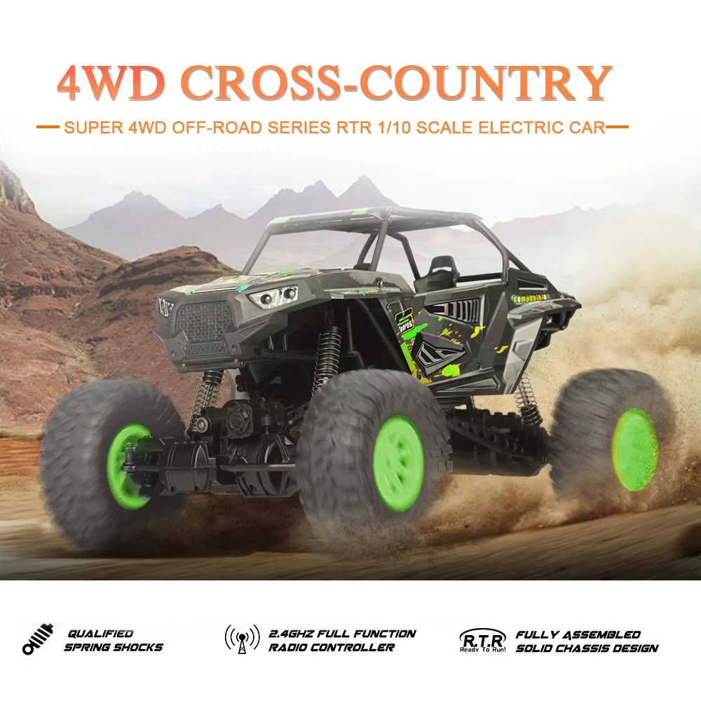 

Wltoys 10428-E 2.4G 4WD Electric Brushed Rock Crawler RTR 1:10 RC Car Climbing Remote Control Car Model Off-Road Vehicle Toy