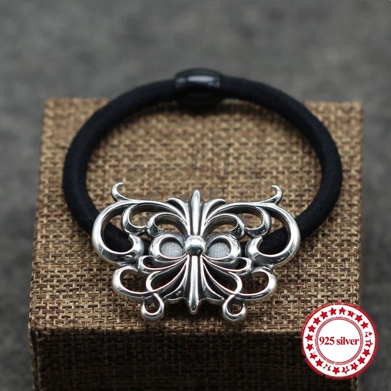 

S925 sterling silver headband personality retro hip hop punk style hair accessories to send lover's gift jewelry