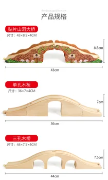 

2019 EDWONE Wooden Track Railway Bridge Accessories Compatible all Wood Track Thomas Biro Educational Toys Tunnel Cross Bridge
