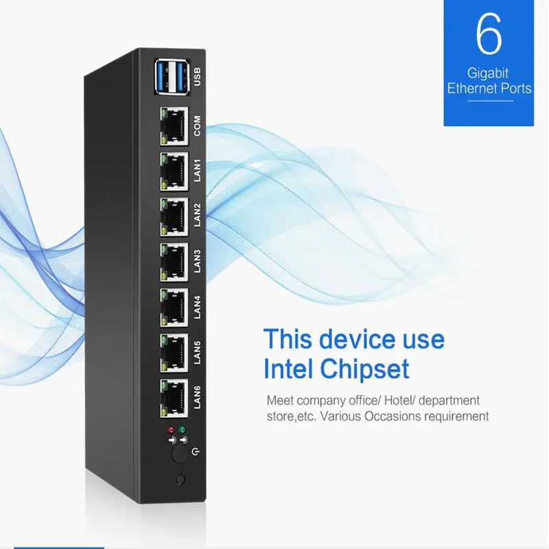 Xcy Мини ПК двухъядерный 6 Ethernet LAN Celeron 1037U pfSense маршрутизатор брандмауэр мини настольный компьютер Windows 7/10 HD графика VGA