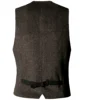 Mens Suit Vest V Neck Wool Herringbone Casual Formal Business Double-breasted Waistcoat Groomman For Wedding Green/Black/Brown 2