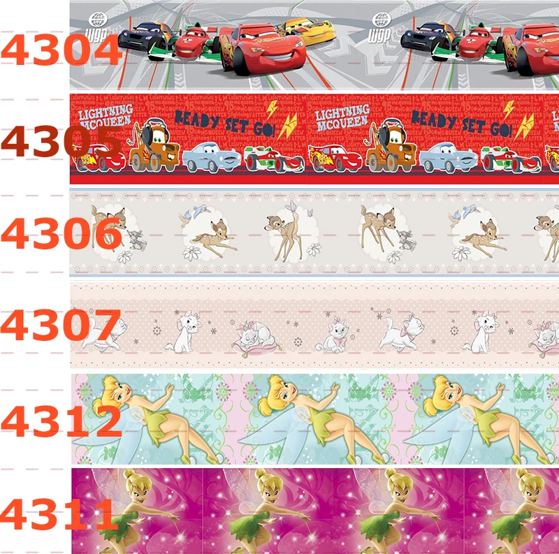 

10yards - different sizes - Cartoon pattern printed grosgrain ribbon- Car/fairies/Cat/180718-4304-4313
