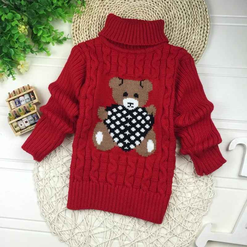 Classic Kids Boys Girls Sweater Pullover Knitting Turtleneck Warm Outerwear